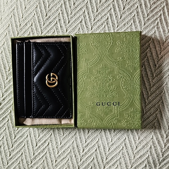 NIB Gucci Marmont Card Case - black leather - Picture 1 of 5